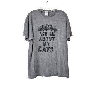 Ask Me About My Cats Gray T Shirt